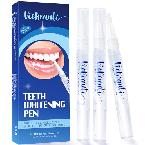 VieBeauti Teeth Whitening Pen – 3 Pack, Mint Flavor, No Sensitivity