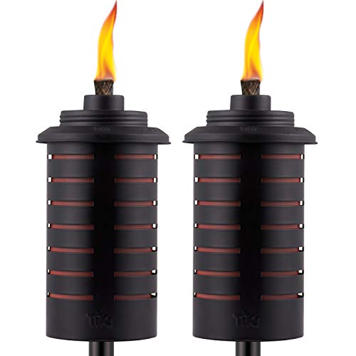 TIKI 65-Inch Black & Orange Outdoor Torches, 2-Pack