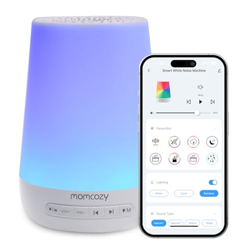 Momcozy Baby Sound Machine: White Noise, Night Light, App Control