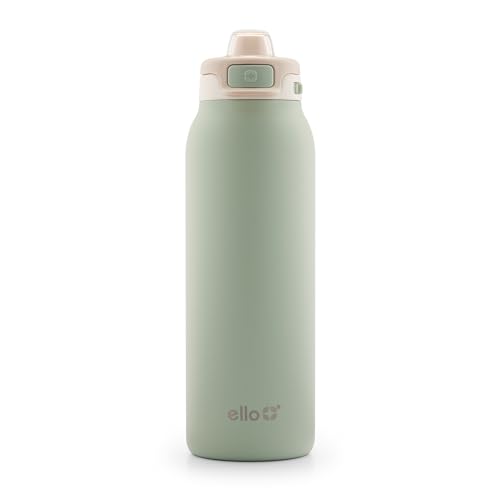 Ello Pop 32oz Stainless Steel Water Bottle, Leak Proof, Pistachio