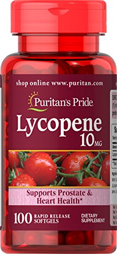 Puritan’s Pride Lycopene 10mg, 100 Softgels for Prostate & Heart