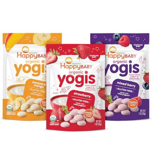 Happy Baby Yogis Freeze-Dried Yogurt Snacks, Variety Pack