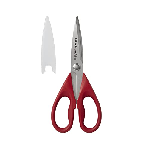 KitchenAid Kitchen Shears, Stainless Steel, Soft Grip, 8.72″, Red