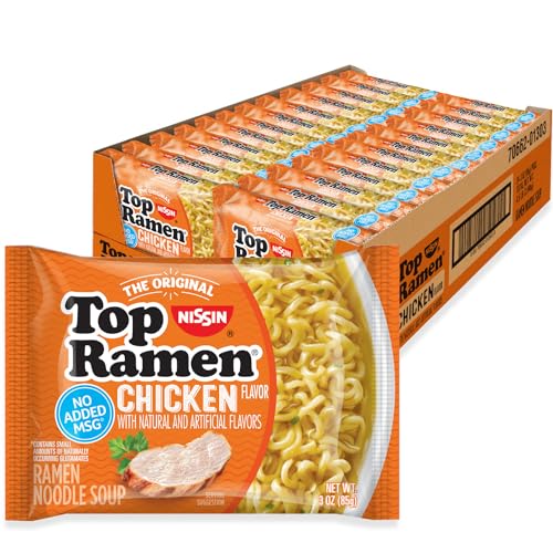 Nissin Top Ramen Chicken Noodle Soup, 3oz, 24-Pack