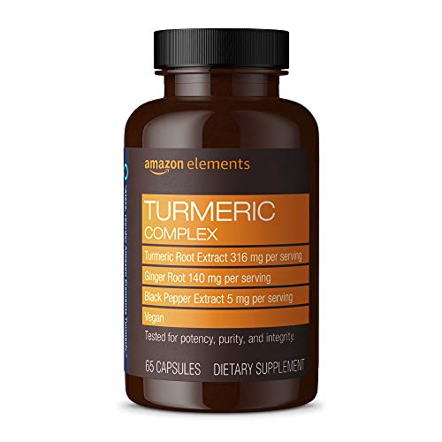 Amazon Elements Turmeric Complex, 65 Capsules for Joint Support