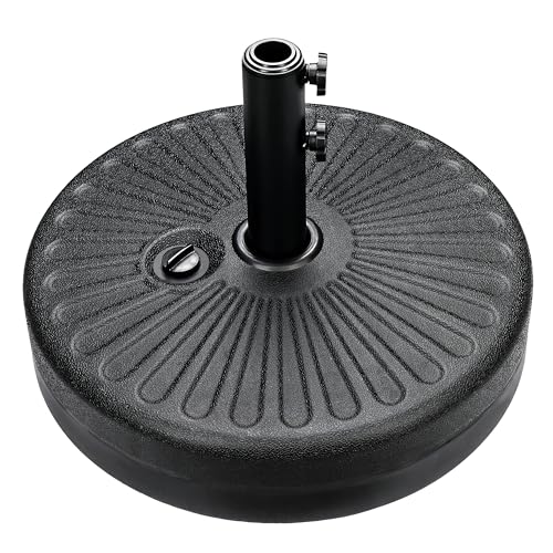 Simple Deluxe 50lbs Fillable 20″ Patio Umbrella Base, Black