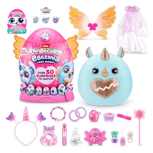 ZURU Eggzania Fairy Rhino: Plush Toy with Surprise Eggs