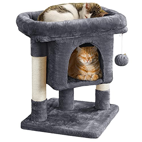 Yaheetech Cat Tree Tower with Scratching Posts – Dark Gray