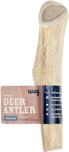 Wag Deer Antler Chew, Medium, for 15-30 lbs Dogs