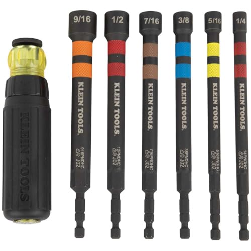 Klein Tools Ratcheting Impact Nut Driver Set, 6 SAE Sizes