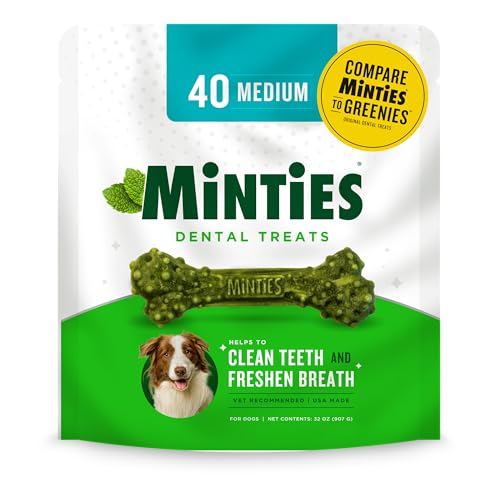 Minties Dental Chews for Medium Dogs, 40 Count