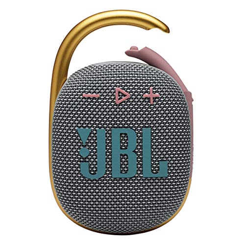 JBL Clip 4 Mini Bluetooth Speaker, Waterproof, 10hr Playtime (Grey)