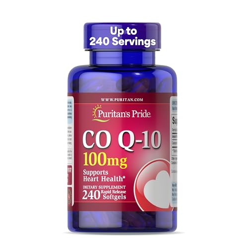 Puritan’s Pride CoQ-10 100mg Softgels, Heart Health, 240 Ct