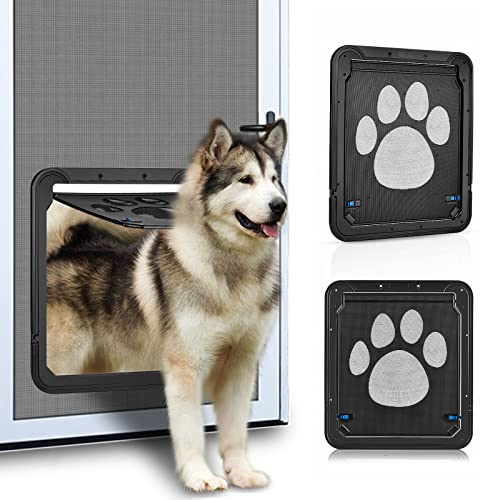 Ownpets Lockable Dog Screen Door, 12x14in, Magnetic Closure
