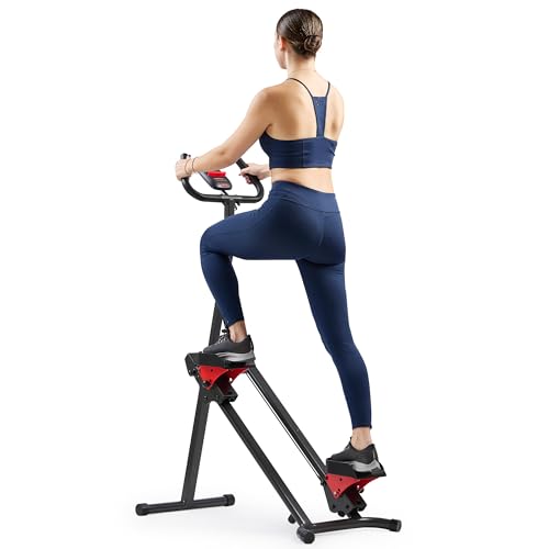 Sunny Health Foldable Cardio Stepper, Climber with App, 330 lbs Max