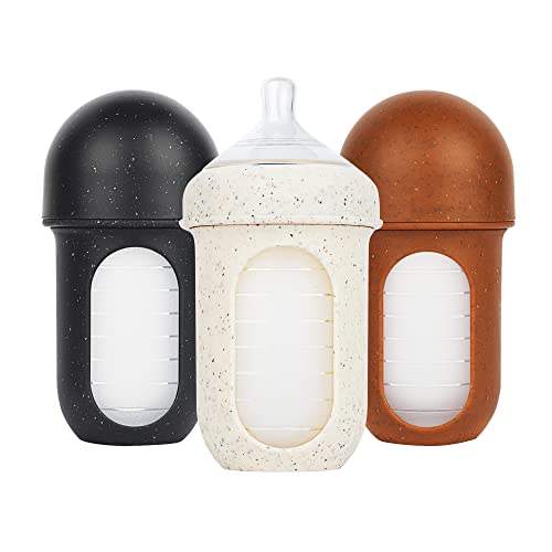 Boon Nursh 8oz Silicone Baby Bottles – Medium Flow, 3-Pack