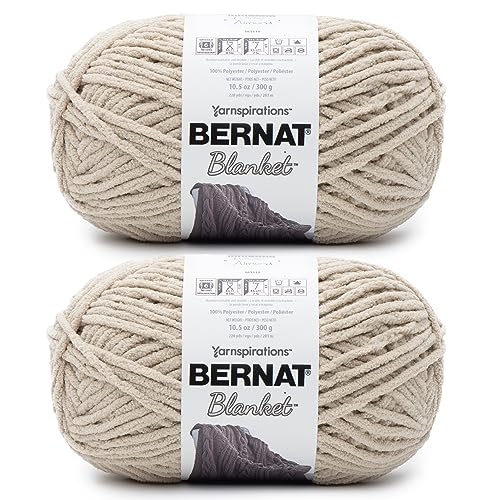 Bernat Blanket Super Bulky Yarn, 2-Pack (Almond, 220 Yards)