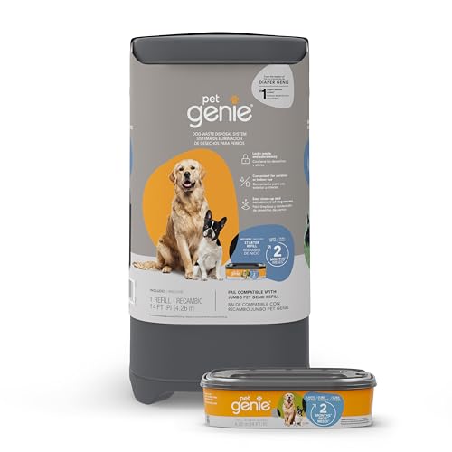 Pet Genie Dog Waste Disposal System with Refill, Indoor/Outdoor Use