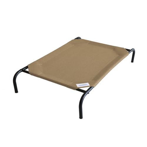 Coolaroo Elevated Cooling Dog Bed, Large Nutmeg, Indoor/Outdoor