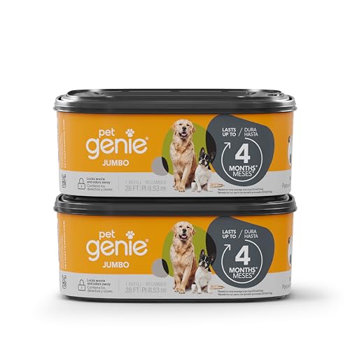 Pet Genie Jumbo 2-Pack Odor Control Poop Bags, 8-Month Supply