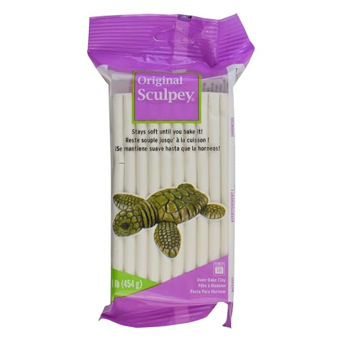 Sculpey Original White Polymer Clay, 1 lb, Non-Toxic, Oven Bake