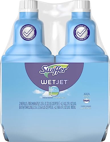 Swiffer WetJet Multi-Surface Cleaner Refills, Fresh Scent, 1.25L (2-Pack)