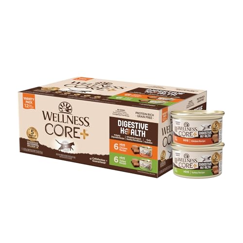 CORE+ Digestive Health Pate Cat Food, 12 Pack Variety
