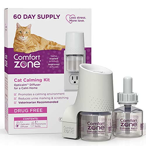 Comfort Zone Cat Calming Kit: Diffuser & Refills for Anxiety