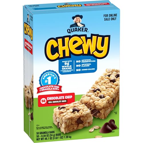 Quaker Chewy Chocolate Chip Granola Bars, 58 Count