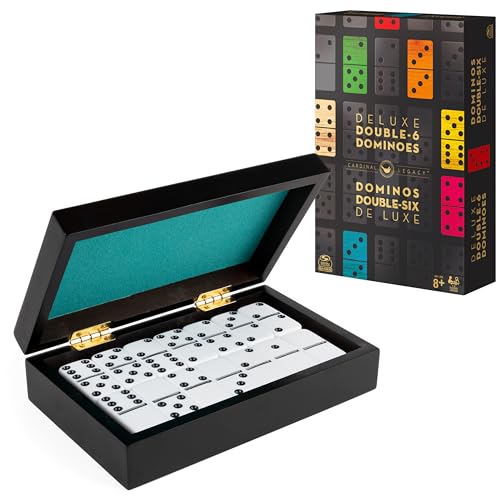 Cardinal Deluxe Dominoes Set in Wooden Case, Ages 8+