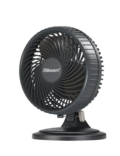 HOLMES BLIZZARD 7″ Table Fan, 2 Speeds, Charcoal Matte