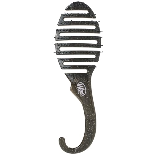 Wet Brush Detangler with Soft Bristles – Black Glitter