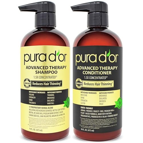 PURA D’OR Biotin Shampoo & Conditioner Set for Thinning Hair, 16oz