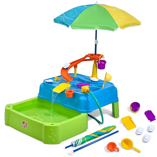 Step2 Waterpark Water Table with Umbrella & 11 Accessories