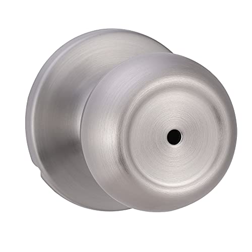 Amazon Basics Coastal Door Knob Lock, Satin Nickel