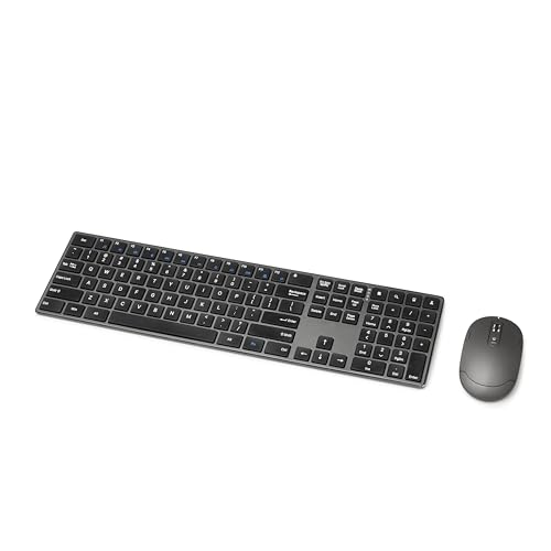 Amazon Basics Wireless Keyboard & Mouse Combo – Rechargeable, Slim, Black