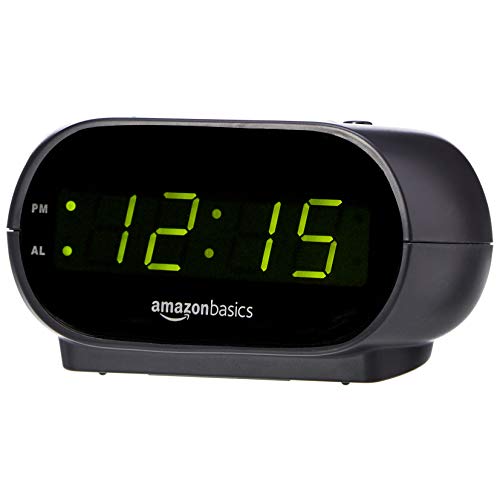 Amazon Basics LED Alarm Clock with Nightlight & Backup