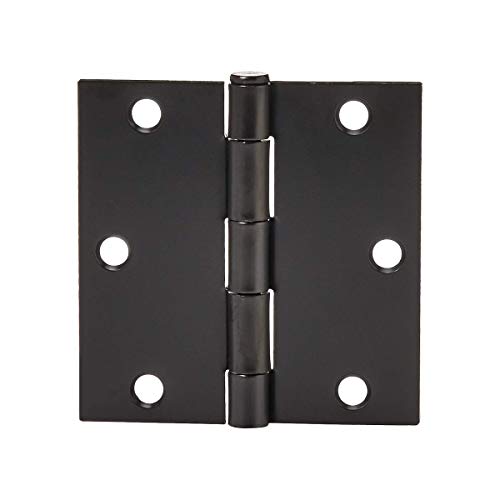 Amazon Basics Matte Black Door Hinges, 3.5″, 12-Pack