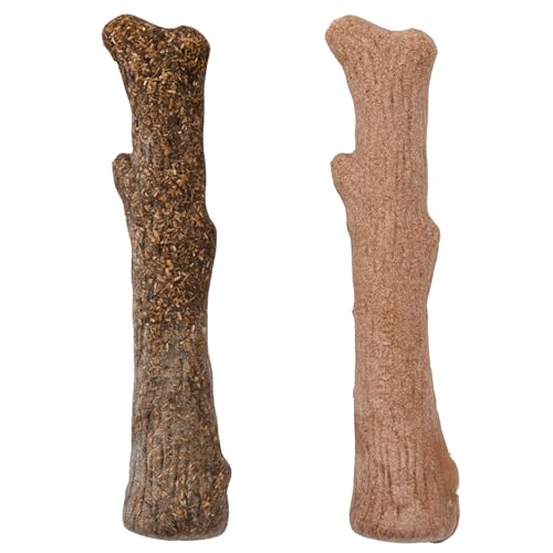 Outward Hound Dogwood Chew Toys, Wood & Hemp, 2-Pack Medium