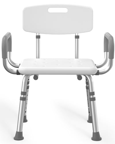 Adjustable Heavy Duty Shower Chair with Arms and Back