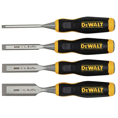 DeWalt 4-Piece Wood Chisel Set, Chrome Carbon-Steel