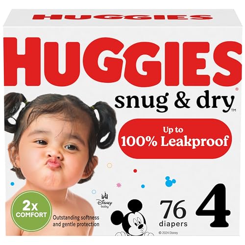 Huggies Snug & Dry Diapers, Size 4, 76 Count