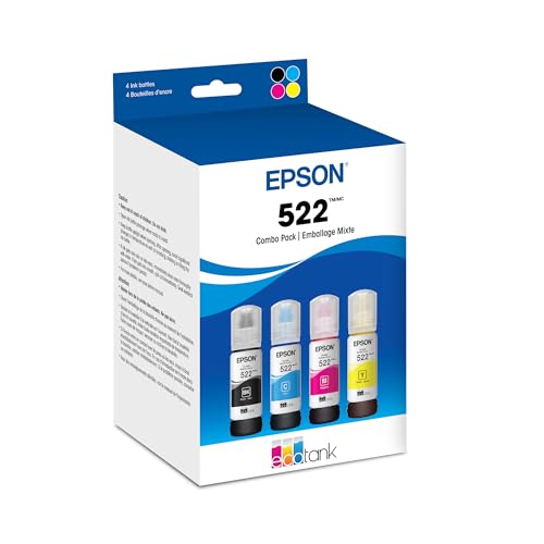 Epson 522 EcoTank Ink Combo Pack for Select ET Printers