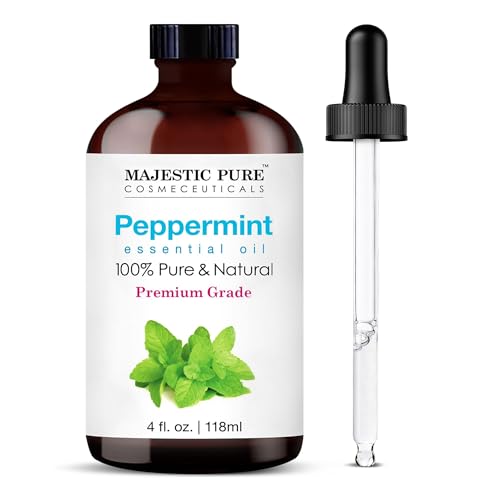 MAJESTIC PURE 100% Pure Peppermint Essential Oil, 4 Fl Oz