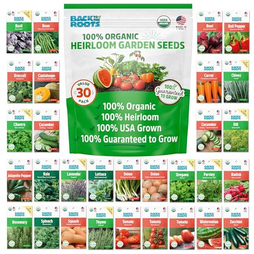 Heirloom Organic USA Seeds – 30ct Herb, Fruit, Veggies
