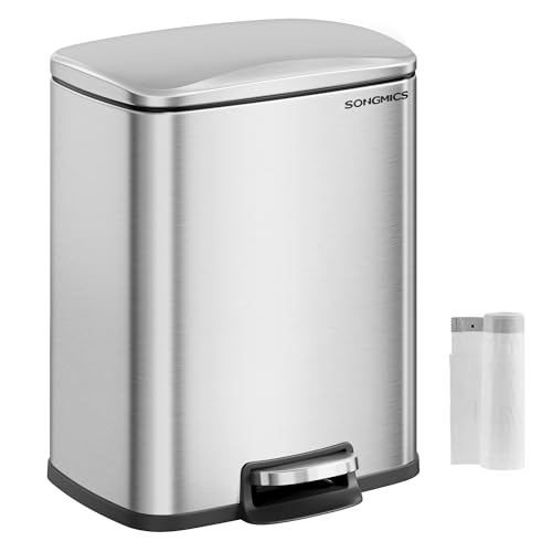 SONGMICS 5.2-Gallon Stainless Steel Kitchen Trash Bin