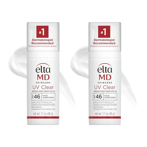 EltaMD UV Clear SPF 46 Sunscreen for Face, 1.7 oz (2 Pack)