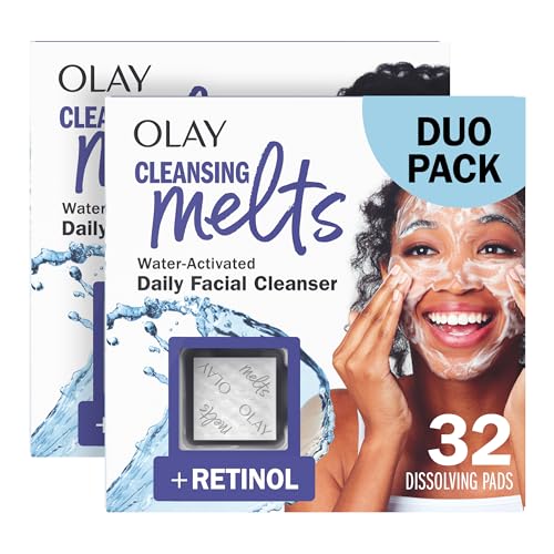 Olay Retinol Cleansing Melts, 64 ct., Water-Activated Face Wash