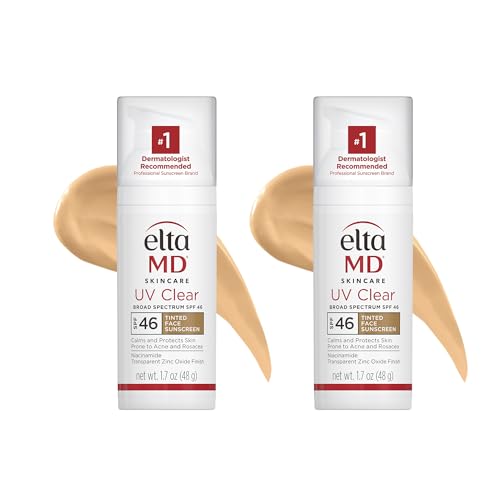 EltaMD Tinted SPF 46 Sunscreen for Sensitive Skin, 1.7 oz 2-Pack