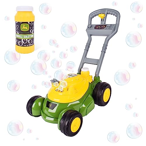 John Deere Toddler Bubble Lawn Mower Toy, Indoor/Outdoor, 2+